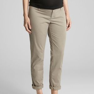 Gap Maternity Inset Panel Khakis Tan Pants $59